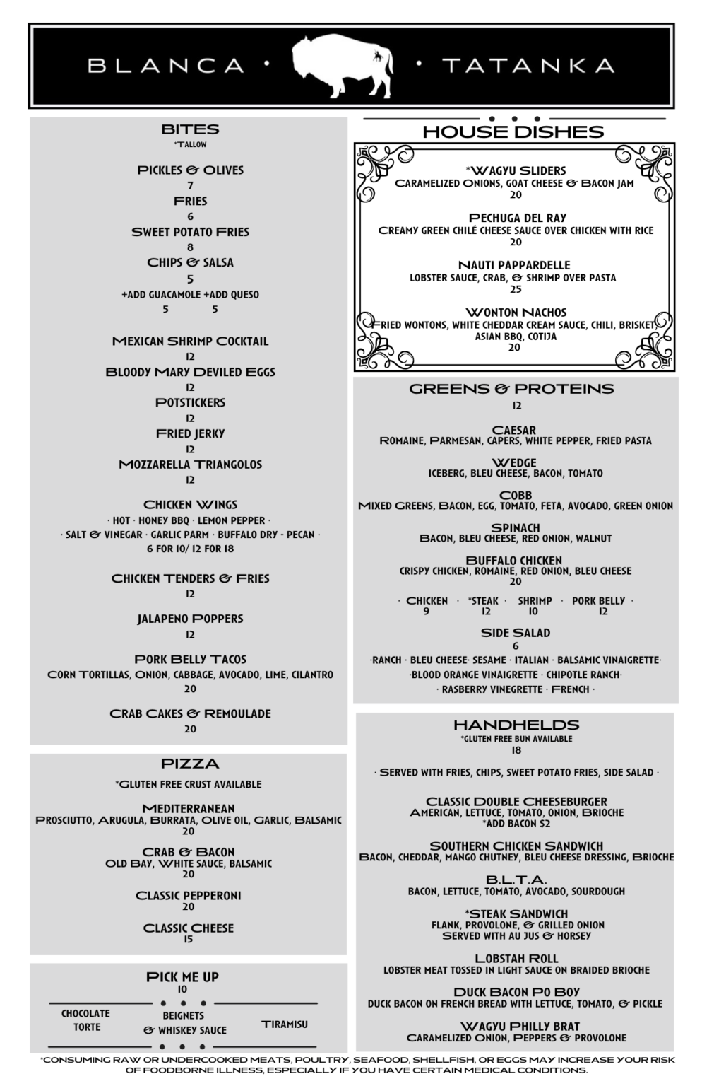 Menu ⋆ THE BLANCA TATANKA